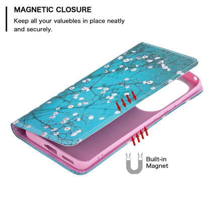 For Huawei P50 Pro Colored Drawing Pattern Invisible Magnetic Horizontal Flip PU Leather Case with Holder & Card Slots & Wallet(Plum Blossom) - Huawei Cases by buy2fix | Online Shopping UK | buy2fix