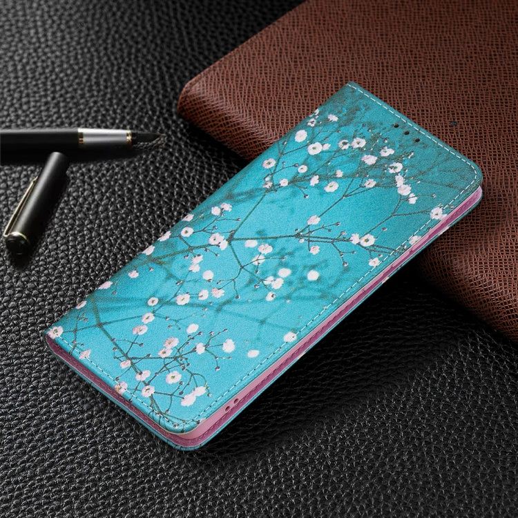 For Huawei P50 Pro Colored Drawing Pattern Invisible Magnetic Horizontal Flip PU Leather Case with Holder & Card Slots & Wallet(Plum Blossom) - Huawei Cases by buy2fix | Online Shopping UK | buy2fix