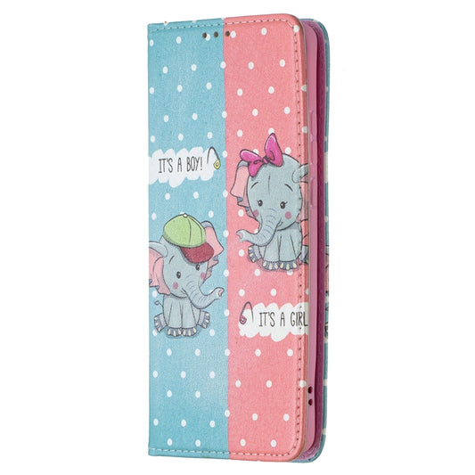 For Huawei P50 Pro Colored Drawing Pattern Invisible Magnetic Horizontal Flip PU Leather Case with Holder & Card Slots & Wallet(Elephant) - Huawei Cases by buy2fix | Online Shopping UK | buy2fix
