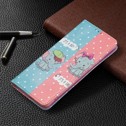 For Huawei P50 Pro Colored Drawing Pattern Invisible Magnetic Horizontal Flip PU Leather Case with Holder & Card Slots & Wallet(Elephant) - Huawei Cases by buy2fix | Online Shopping UK | buy2fix