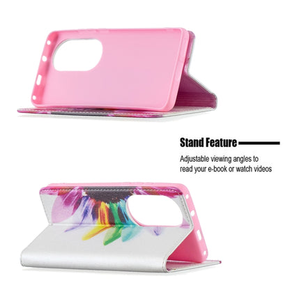 For Huawei P50 Pro Colored Drawing Pattern Invisible Magnetic Horizontal Flip PU Leather Case with Holder & Card Slots & Wallet(Sun Flower) - Huawei Cases by buy2fix | Online Shopping UK | buy2fix