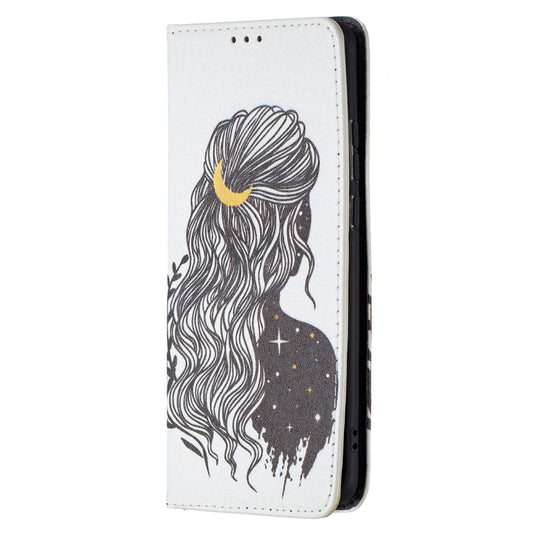 For Huawei P50 Pro Colored Drawing Pattern Invisible Magnetic Horizontal Flip PU Leather Case with Holder & Card Slots & Wallet(Girl) - Huawei Cases by buy2fix | Online Shopping UK | buy2fix