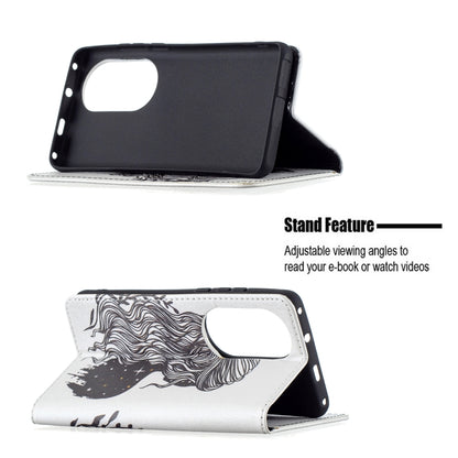For Huawei P50 Pro Colored Drawing Pattern Invisible Magnetic Horizontal Flip PU Leather Case with Holder & Card Slots & Wallet(Girl) - Huawei Cases by buy2fix | Online Shopping UK | buy2fix