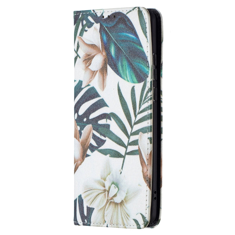 For Huawei P50 Pro Colored Drawing Pattern Invisible Magnetic Horizontal Flip PU Leather Case with Holder & Card Slots & Wallet(Red Leaves) - Huawei Cases by buy2fix | Online Shopping UK | buy2fix