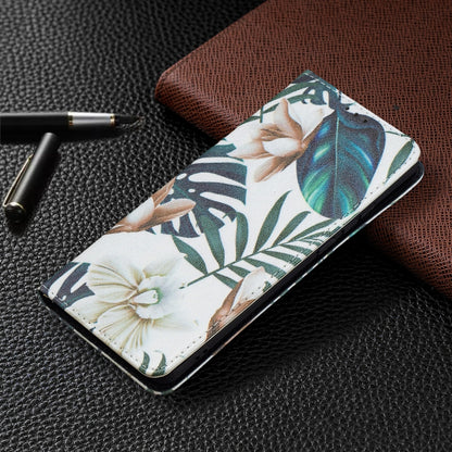 For Huawei P50 Pro Colored Drawing Pattern Invisible Magnetic Horizontal Flip PU Leather Case with Holder & Card Slots & Wallet(Red Leaves) - Huawei Cases by buy2fix | Online Shopping UK | buy2fix