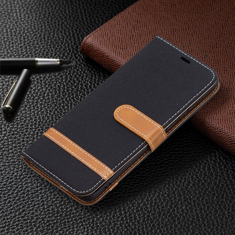 For Huawei P50 Pro Color Matching Denim Texture Horizontal Flip Leather Case with Holder & Card Slots & Wallet & Lanyard(Black) - Huawei Cases by buy2fix | Online Shopping UK | buy2fix