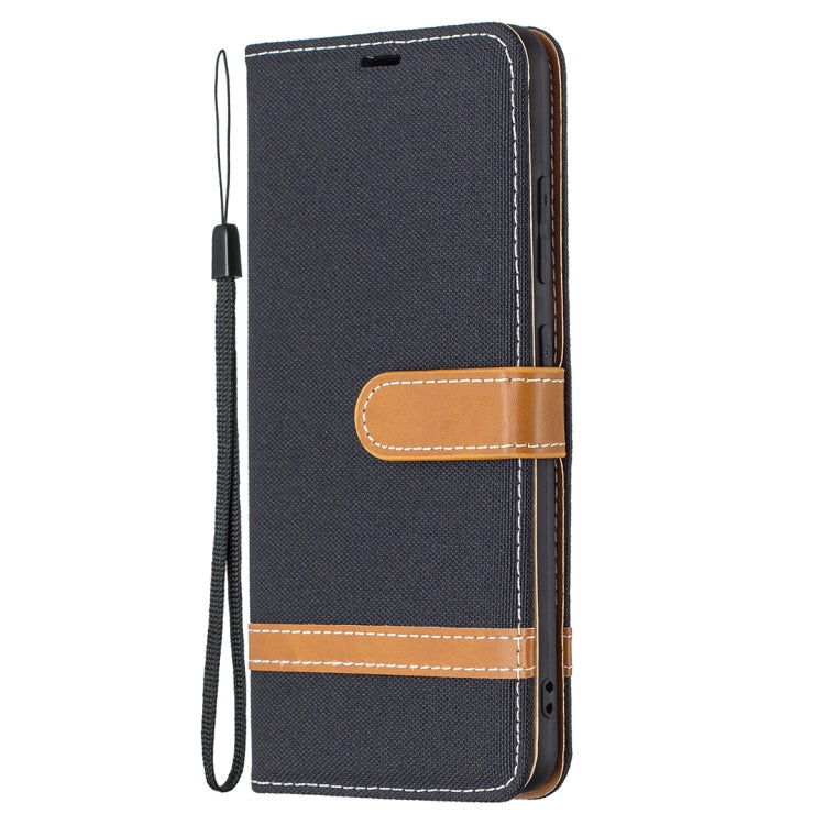 For Samsung Galaxy A32 4G Color Matching Denim Texture Horizontal Flip Leather Case with Holder & Card Slots & Wallet & Lanyard(Black) by buy2fix