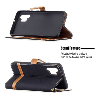 For Samsung Galaxy A32 4G Color Matching Denim Texture Horizontal Flip Leather Case with Holder & Card Slots & Wallet & Lanyard(Black) by buy2fix