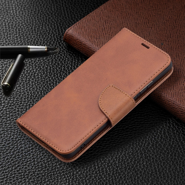 For Huawei P50 Pro Retro Lambskin Texture Pure Color Horizontal Flip PU Leather Case with Holder & Card Slots & Wallet & Lanyard(Brown) - Huawei Cases by buy2fix | Online Shopping UK | buy2fix