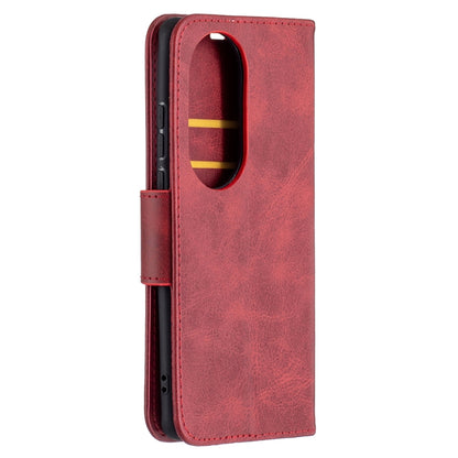 For Huawei P50 Pro Retro Lambskin Texture Pure Color Horizontal Flip PU Leather Case with Holder & Card Slots & Wallet & Lanyard(Red) - Huawei Cases by buy2fix | Online Shopping UK | buy2fix
