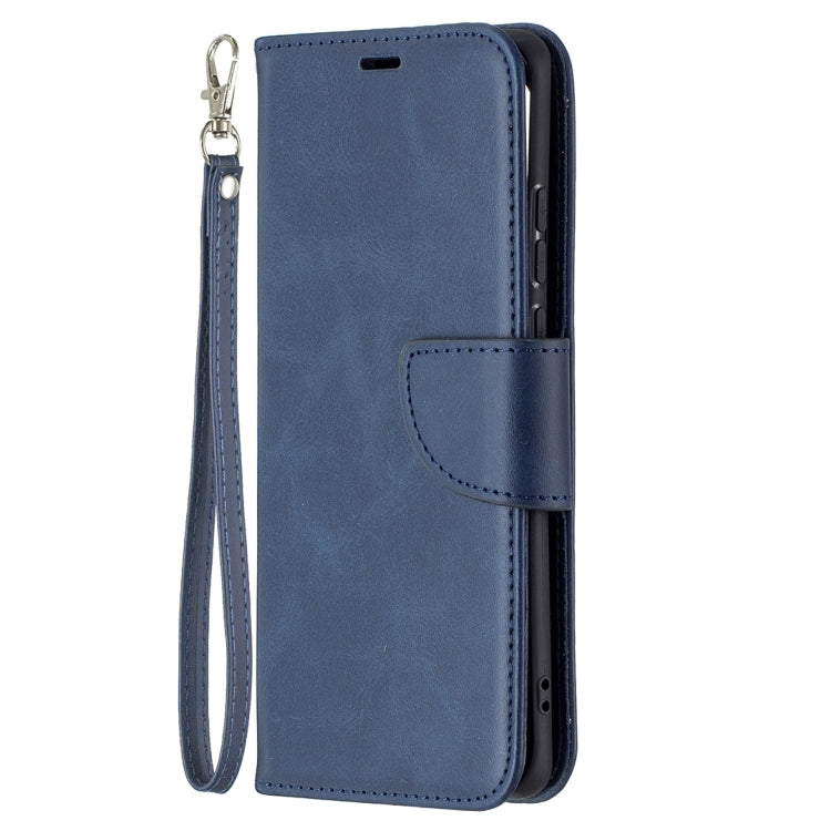 For Huawei P50 Pro Retro Lambskin Texture Pure Color Horizontal Flip PU Leather Case with Holder & Card Slots & Wallet & Lanyard(Blue) - Huawei Cases by buy2fix | Online Shopping UK | buy2fix