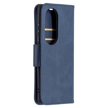 For Huawei P50 Pro Retro Lambskin Texture Pure Color Horizontal Flip PU Leather Case with Holder & Card Slots & Wallet & Lanyard(Blue) - Huawei Cases by buy2fix | Online Shopping UK | buy2fix