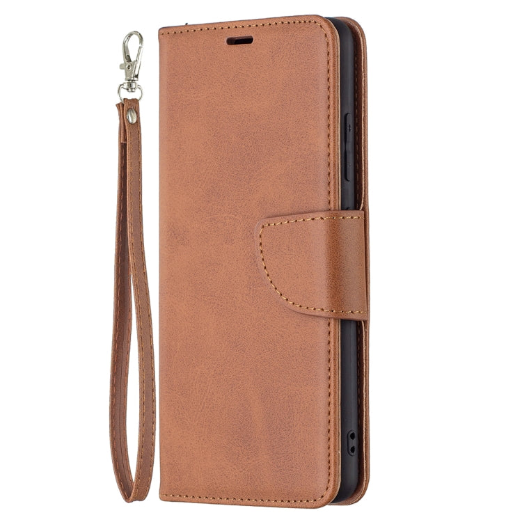 For Samsung Galaxy A32 4G Retro Lambskin Texture Pure Color Horizontal Flip PU Leather Case with Holder & Card Slots & Wallet & Lanyard(Brown) by buy2fix