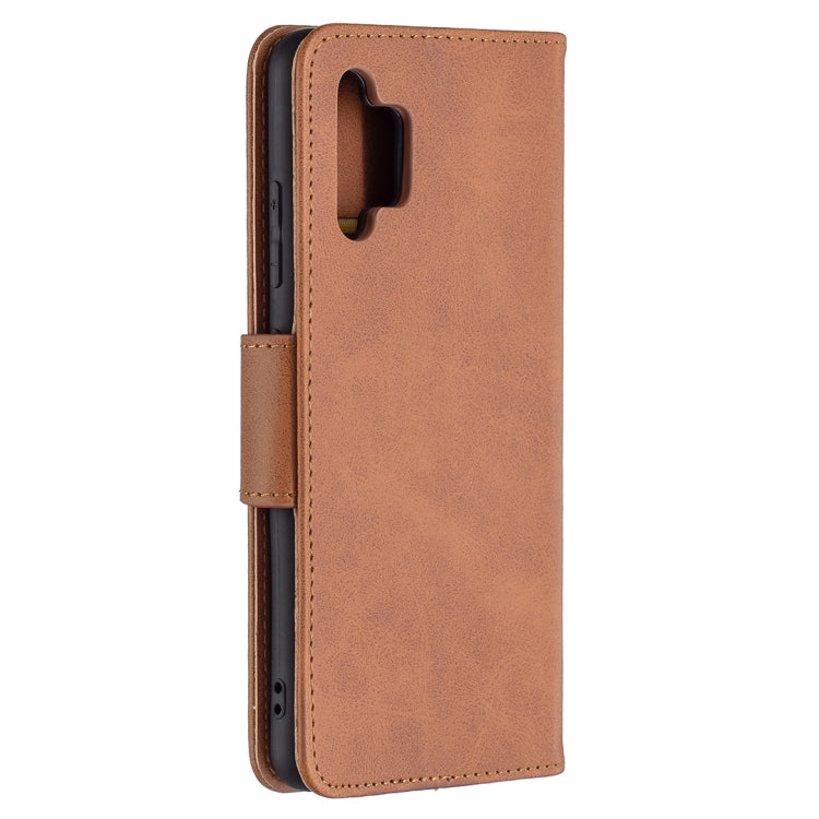 For Samsung Galaxy A32 4G Retro Lambskin Texture Pure Color Horizontal Flip PU Leather Case with Holder & Card Slots & Wallet & Lanyard(Brown) by buy2fix