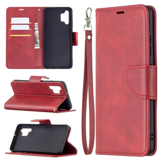 For Samsung Galaxy A32 4G Retro Lambskin Texture Pure Color Horizontal Flip PU Leather Case with Holder & Card Slots & Wallet & Lanyard(Red) by buy2fix