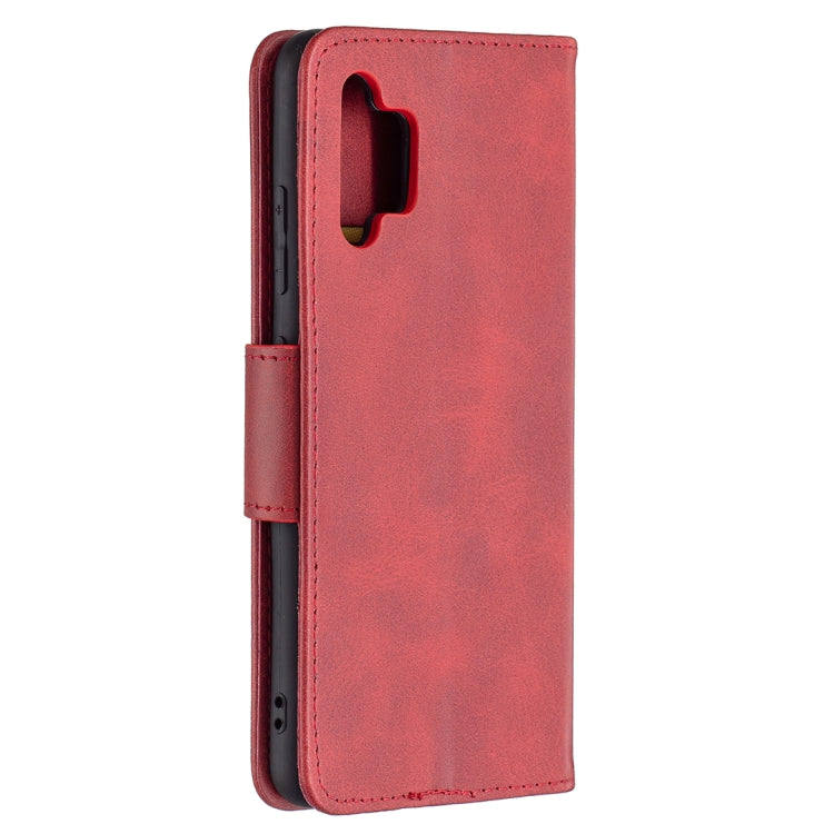 For Samsung Galaxy A32 4G Retro Lambskin Texture Pure Color Horizontal Flip PU Leather Case with Holder & Card Slots & Wallet & Lanyard(Red) by buy2fix