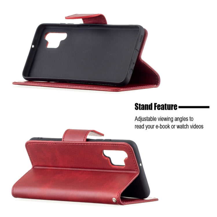 For Samsung Galaxy A32 4G Retro Lambskin Texture Pure Color Horizontal Flip PU Leather Case with Holder & Card Slots & Wallet & Lanyard(Red) by buy2fix