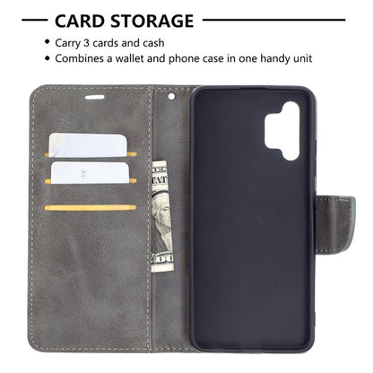 For Samsung Galaxy A32 4G Retro Lambskin Texture Pure Color Horizontal Flip PU Leather Case with Holder & Card Slots & Wallet & Lanyard(Grey) by buy2fix