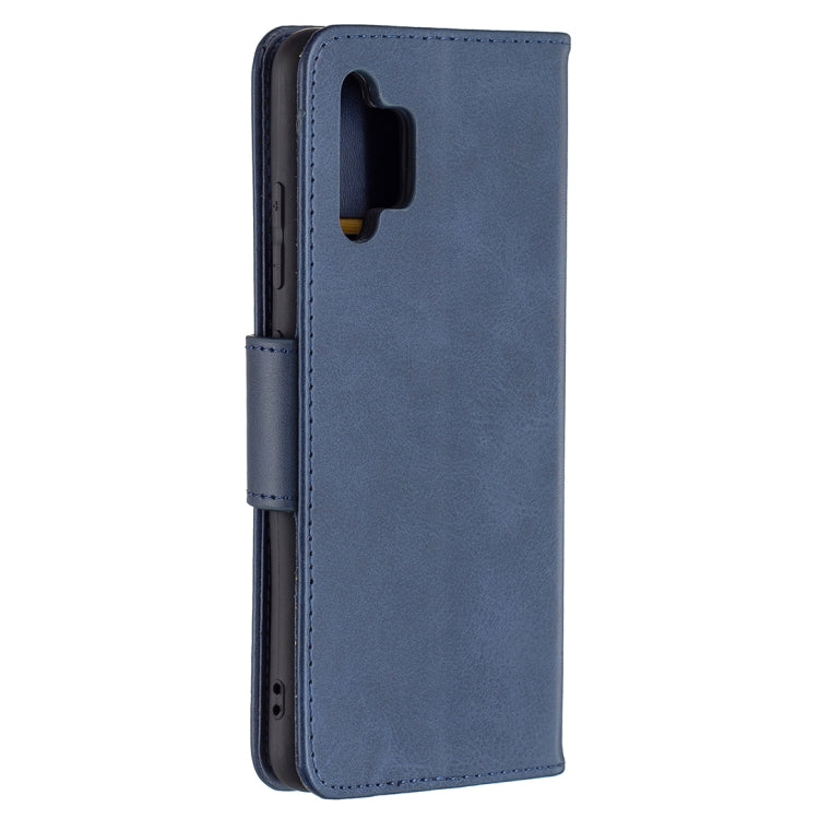 For Samsung Galaxy A32 4G Retro Lambskin Texture Pure Color Horizontal Flip PU Leather Case with Holder & Card Slots & Wallet & Lanyard(Blue) by buy2fix