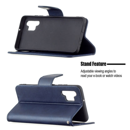 For Samsung Galaxy A32 4G Retro Lambskin Texture Pure Color Horizontal Flip PU Leather Case with Holder & Card Slots & Wallet & Lanyard(Blue) by buy2fix