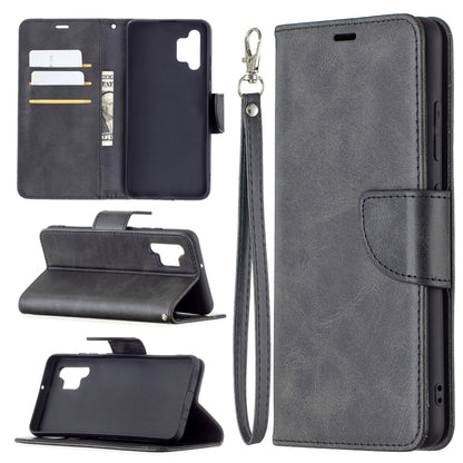For Samsung Galaxy A32 4G Retro Lambskin Texture Pure Color Horizontal Flip PU Leather Case with Holder & Card Slots & Wallet & Lanyard(Black) by buy2fix
