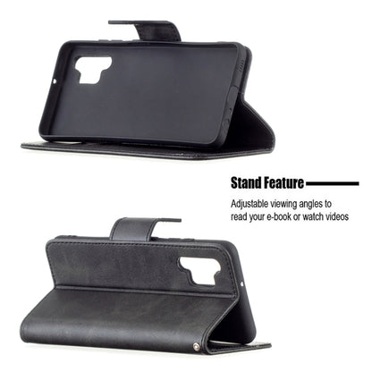 For Samsung Galaxy A32 4G Retro Lambskin Texture Pure Color Horizontal Flip PU Leather Case with Holder & Card Slots & Wallet & Lanyard(Black) by buy2fix