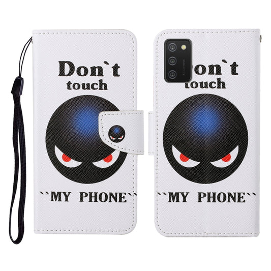 For Samsung Galaxy A02s (EU Version) Colored Drawing Pattern Horizontal Flip Leather Case with Holder & Card Slots & Wallet & Lanyard(Black Planet) by buy2fix