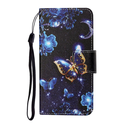For Samsung Galaxy A50 / A30s Colored Drawing Pattern Horizontal Flip Leather Case with Holder & Card Slots & Wallet & Lanyard(Moon Butterfly) by buy2fix
