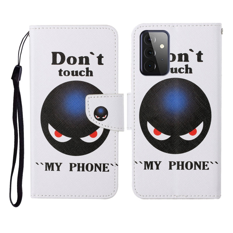 For Samsung Galaxy A72 5G / 4G Colored Drawing Pattern Horizontal Flip Leather Case with Holder & Card Slots & Wallet & Lanyard(Black Planet) by buy2fix