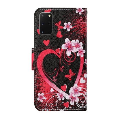 For Samsung Galaxy S20+ Colored Drawing Pattern Horizontal Flip Leather Case with Holder & Card Slots & Wallet & Lanyard(Red Heart) by buy2fix