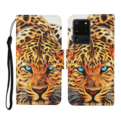 For Samsung Galaxy S20 Ultra Colored Drawing Pattern Horizontal Flip Leather Case with Holder & Card Slots & Wallet & Lanyard(Yellow Leopard) by buy2fix