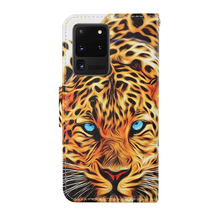 For Samsung Galaxy S20 Ultra Colored Drawing Pattern Horizontal Flip Leather Case with Holder & Card Slots & Wallet & Lanyard(Yellow Leopard) by buy2fix