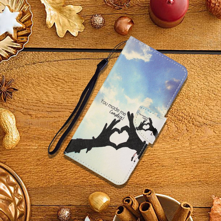 For Samsung Galaxy S20 FE Colored Drawing Pattern Horizontal Flip Leather Case with Holder & Card Slots & Wallet & Lanyard(Love Gesture) by buy2fix