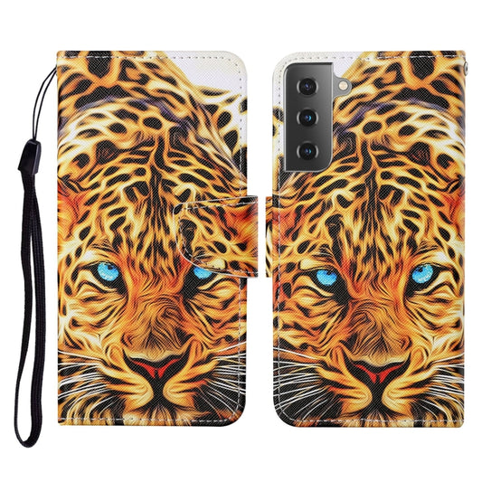 For Samsung Galaxy S21+ 5G Colored Drawing Pattern Horizontal Flip Leather Case with Holder & Card Slots & Wallet & Lanyard(Yellow Leopard) - Galaxy S21+ 5G Cases by buy2fix | Online Shopping UK | buy2fix