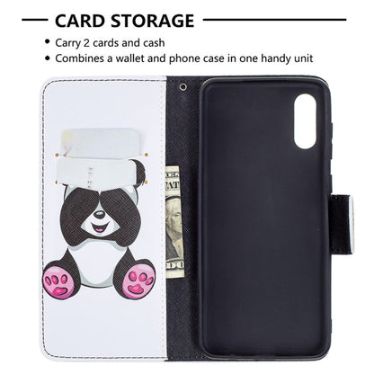For Samsung Galaxy A02 / M02 Colored Drawing Pattern Horizontal Flip Leather Case with Holder & Card Slots & Wallet(Panda) by buy2fix