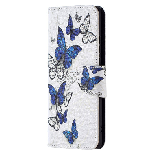For Huawei P50 Pro Colored Drawing Pattern Horizontal Flip Leather Case with Holder & Card Slots & Wallet(Blue Butterflies) - Huawei Cases by buy2fix | Online Shopping UK | buy2fix
