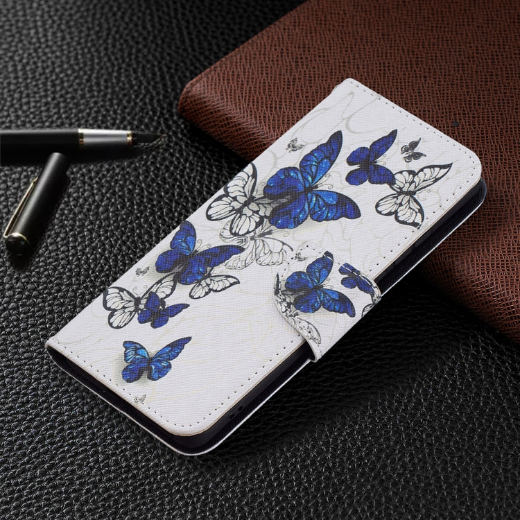 For Huawei P50 Pro Colored Drawing Pattern Horizontal Flip Leather Case with Holder & Card Slots & Wallet(Blue Butterflies) - Huawei Cases by buy2fix | Online Shopping UK | buy2fix