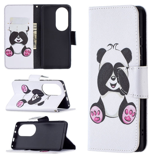 For Huawei P50 Pro Colored Drawing Pattern Horizontal Flip Leather Case with Holder & Card Slots & Wallet(Panda) - Huawei Cases by buy2fix | Online Shopping UK | buy2fix