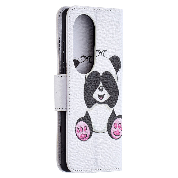 For Huawei P50 Pro Colored Drawing Pattern Horizontal Flip Leather Case with Holder & Card Slots & Wallet(Panda) - Huawei Cases by buy2fix | Online Shopping UK | buy2fix
