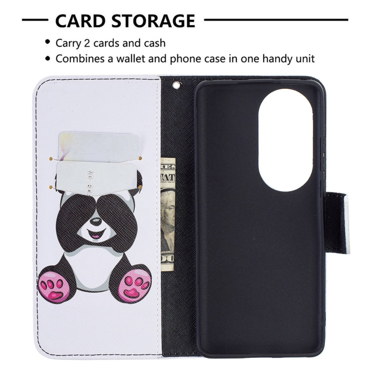 For Huawei P50 Pro Colored Drawing Pattern Horizontal Flip Leather Case with Holder & Card Slots & Wallet(Panda) - Huawei Cases by buy2fix | Online Shopping UK | buy2fix