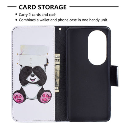 For Huawei P50 Pro Colored Drawing Pattern Horizontal Flip Leather Case with Holder & Card Slots & Wallet(Panda) - Huawei Cases by buy2fix | Online Shopping UK | buy2fix