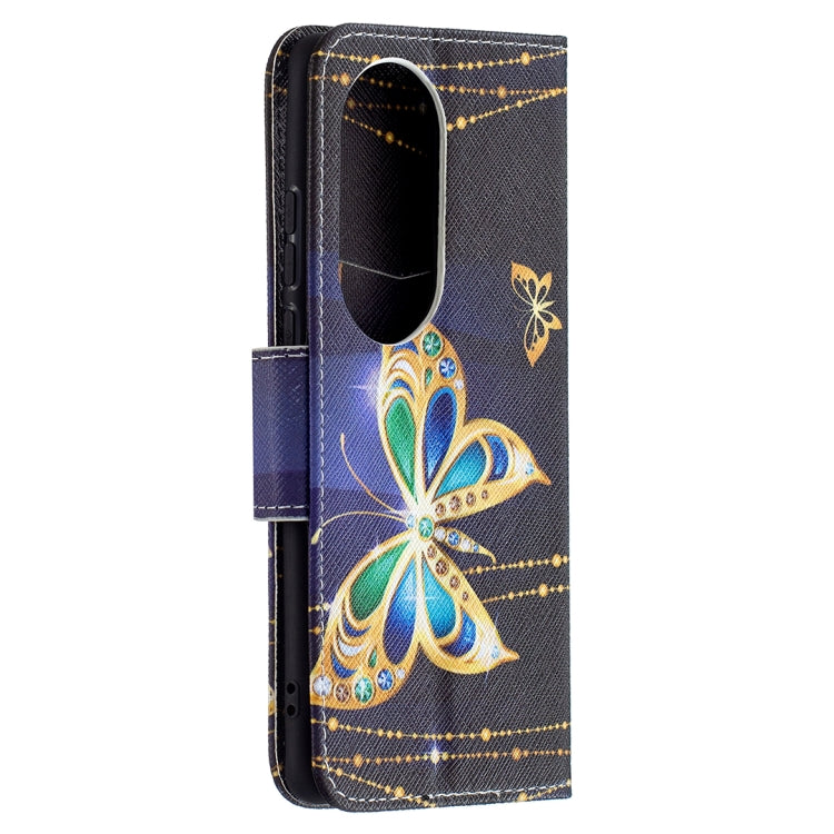 For Huawei P50 Pro Colored Drawing Pattern Horizontal Flip Leather Case with Holder & Card Slots & Wallet(Big Butterfly) - Huawei Cases by buy2fix | Online Shopping UK | buy2fix