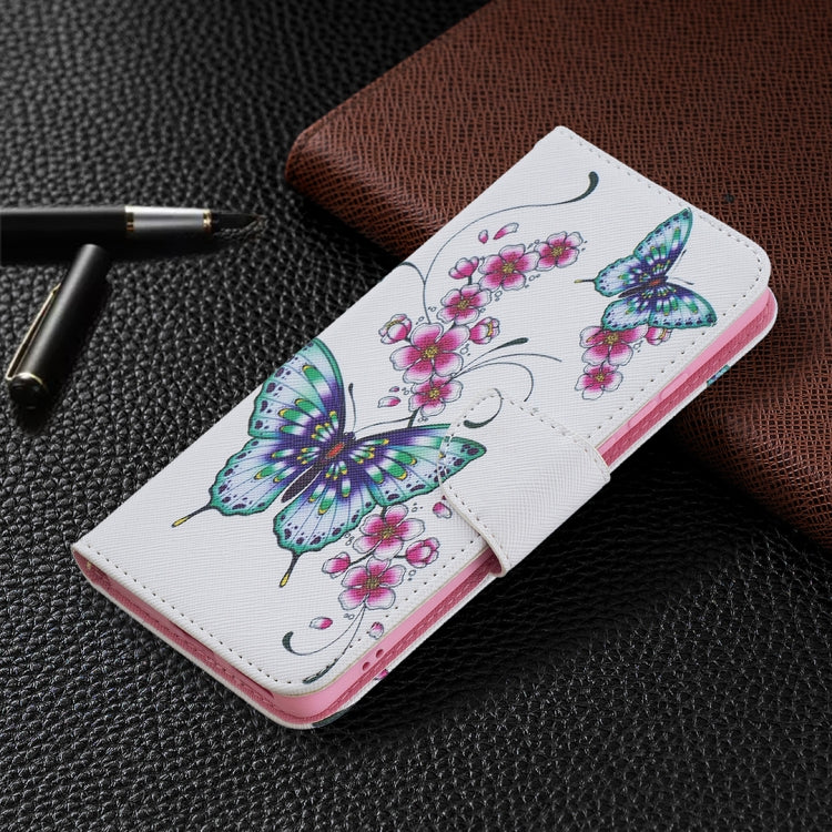 For Huawei P50 Pro Colored Drawing Pattern Horizontal Flip Leather Case with Holder & Card Slots & Wallet(Peach Blossom Butterfly) - Huawei Cases by buy2fix | Online Shopping UK | buy2fix