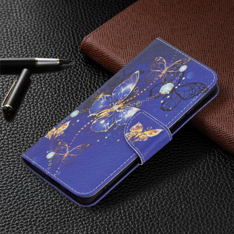 For Huawei P50 Pro Colored Drawing Pattern Horizontal Flip Leather Case with Holder & Card Slots & Wallet(Purple Butterfly) - Huawei Cases by buy2fix | Online Shopping UK | buy2fix