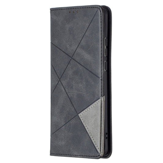 For Huawei P50 Pro Rhombus Texture Horizontal Flip Magnetic Leather Case with Holder & Card Slots(Black) - Huawei Cases by buy2fix | Online Shopping UK | buy2fix