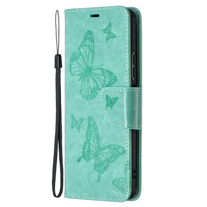 For Xiaomi Redmi Note 10 Pro Two Butterflies Embossing Pattern Horizontal Flip Leather Case with Holder & Card Slot & Wallet & Lanyard(Green) - Xiaomi Cases by buy2fix | Online Shopping UK | buy2fix