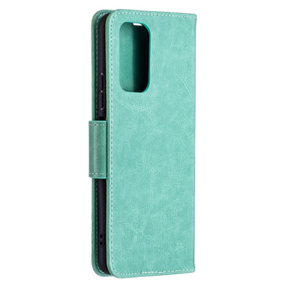 For Xiaomi Redmi Note 10 Pro Two Butterflies Embossing Pattern Horizontal Flip Leather Case with Holder & Card Slot & Wallet & Lanyard(Green) - Xiaomi Cases by buy2fix | Online Shopping UK | buy2fix