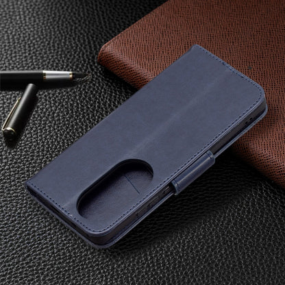 For Huawei P50 Pro Two Butterflies Embossing Pattern Horizontal Flip Leather Case with Holder & Card Slot & Wallet & Lanyard(Dark Blue) - Huawei Cases by buy2fix | Online Shopping UK | buy2fix