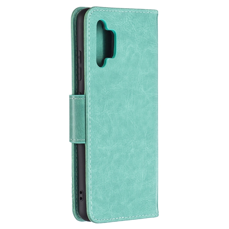 For Samsung Galaxy A32 4G Two Butterflies Embossing Pattern Horizontal Flip Leather Case with Holder & Card Slot & Wallet & Lanyard(Green) by buy2fix