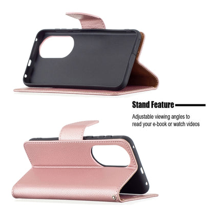 For Huawei P50 Litchi Texture Pure Color Horizontal Flip Leather Case with Holder & Card Slots & Wallet & Lanyard(Rose Gold) - Huawei Cases by buy2fix | Online Shopping UK | buy2fix
